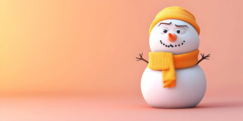 Grumpy Snowman 3D Render