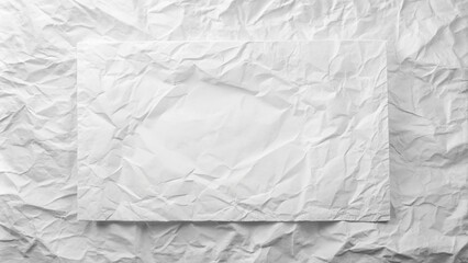 A Flat Piece of Crumpled White Paper on a Background of More Crumpled White Paper