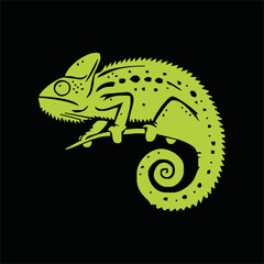 Chameleon cartoon vector art and illustration