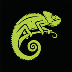 Chameleon cartoon vector art and illustration