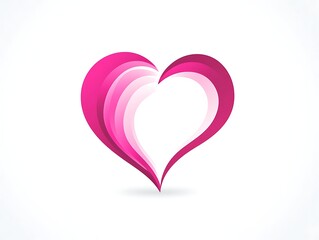 pink heart logo isolated on white
