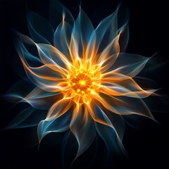 Design a flower with long, slender petals that radiate outwards like sunrays