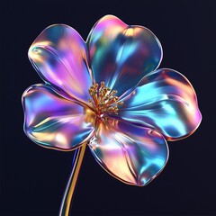 iridescent chrome flower