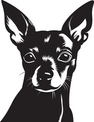 Rat Terrier Silhouette Vector Illustration White Background