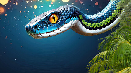 Fototapeta premium Snake symbol of the year. Eastern snake. 