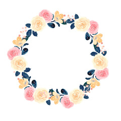 Watercolor flower frame for wedding, birthday, card, background, invitation, wallpaper, sticker, decoration etc.