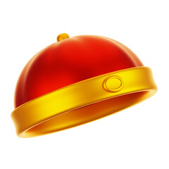 3d rendering chinese cap icon. Chinese new year icon concept