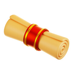 3d rendering paper scroll icon. Chinese new year icon concept