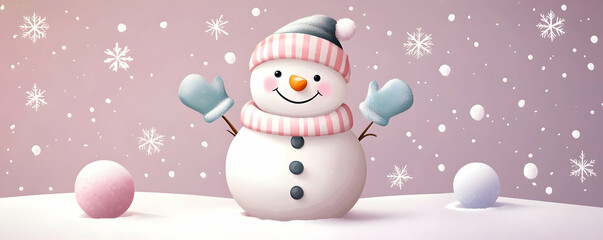 Cute Snowman Winter Illustration