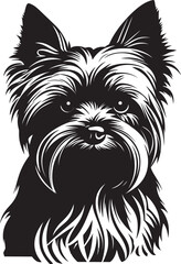 Yorkshire Terrier Silhouette Vector Illustration White Background