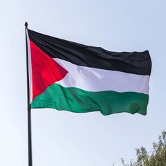 A full-frame image of the Palestine flag. Generative AI