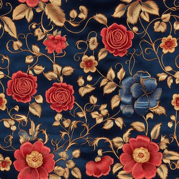 Traditional Manila Floral Pattern Featuring Vibrant Embroidery Design