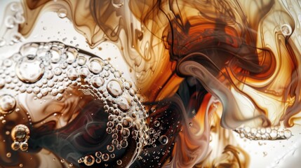 Abstract Swirling Liquid with Bubbles