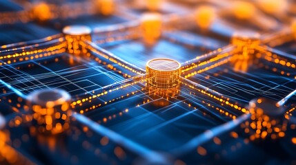 A sleek isometric background featuring interconnected digital blocks, symbolizing blockchain innovation and futuristic design.