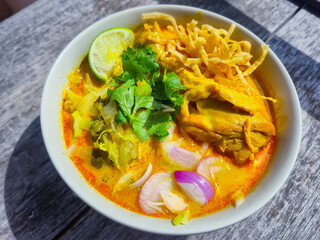 Thai food, Northern Thai Curry Noodles with Chicken