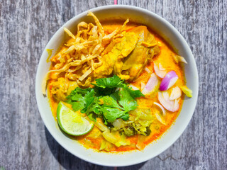 Thai food, Northern Thai Curry Noodles with Chicken