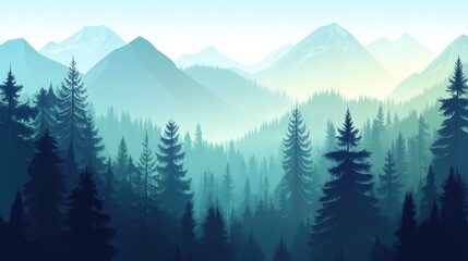 simple forest landscape background illustration