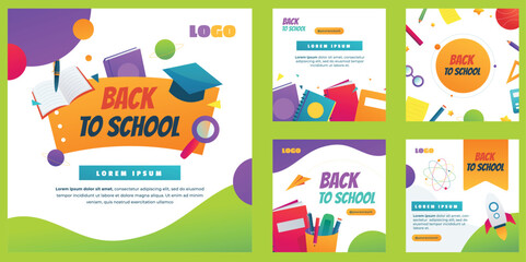 Gradient posts collection back school season