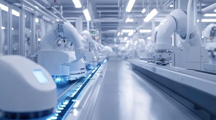 Obraz premium smart modern factory automation using advanced machines