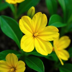 Obraz premium Bright yellow primrose with a prominent central crown and curved shape, garden, curved shape, prominent central crown