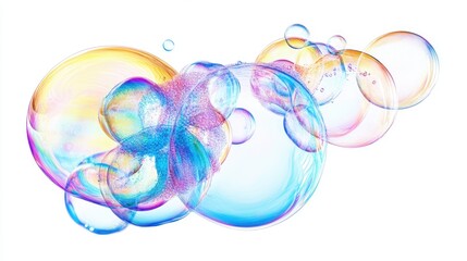 soap bubbles isolated on white background