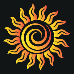 Fototapeta premium Tribal Sun Design: Symmetrical Artwork