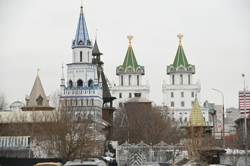 View of the beautiful architecture of Izmailovsky Market is a major market where most tourists go...