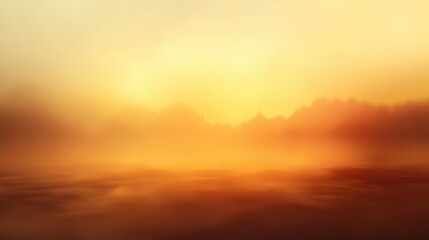 Misty Sunrise Over Mountains: A Golden Hour Landscape Photography