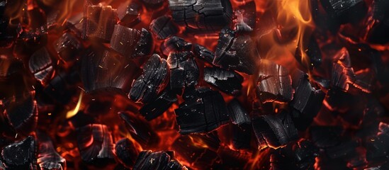 Burning embers of fire abstract background