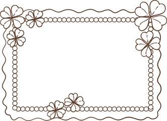 Whimsical Hand-Drawn Lucky Clover Frame Border Vector Illustration