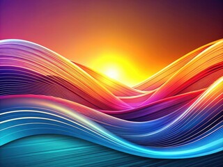 Abstract Wave Background, Flyer & Brochure Design, Silhouette Photography, Ocean Wave, Curve Lines, Modern Template