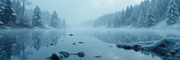 Gray atmospheric mist on a cold glass surface, foggy, atmospheric