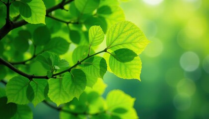 Obraz premium Leafy ginkgo tree branches with varying shades of green, botanical, green