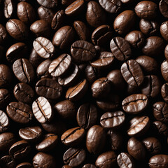Obraz premium Coffee Beans Closeup On Dark Background