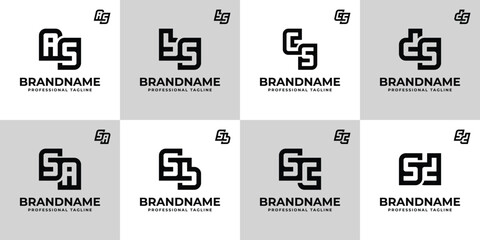 Letters SA AS SB BS SC CS SD DS Monogram Logo Set