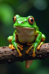 Tree frog's tongue darting in and out as it hunts, nature, stalking