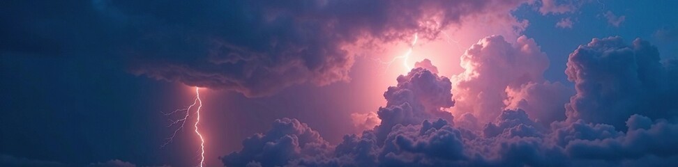 Stormy weather with tall cumulus clouds and lightning, lightning, cloudy, cumulus cloud