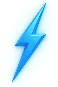 recommend clip art: Isolated blue lightning bolt on white background, clear outline, bright blue