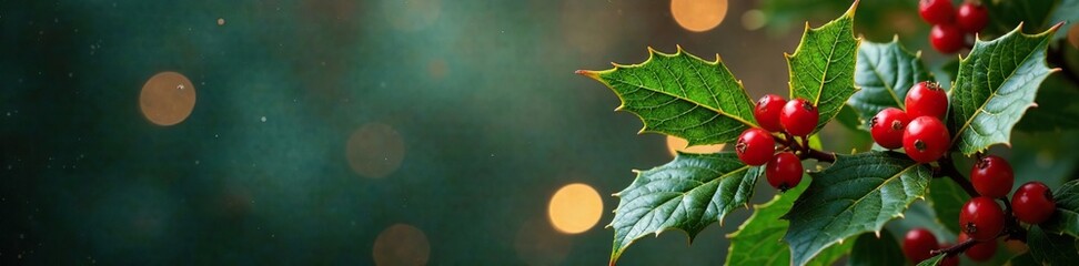 Festive holly leaves and berries add a touch to the kitchen, bright, holly, merry