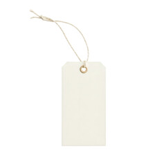 blank white paper label or cloth tag set isolated on white background. Price tag mockup template with copy space for brand, information. Shopping, sale concept, black friday sale.