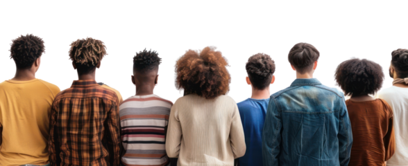 Diverse group facing forward