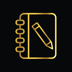  high quality modern gold color address book icon  with minimalist design for digital and print projects