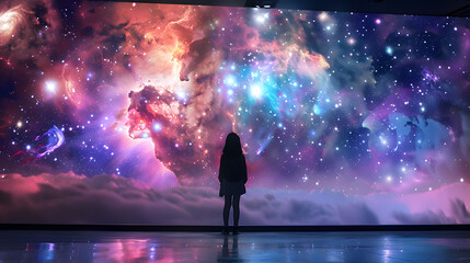 scene with stars and clouds