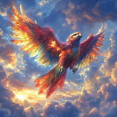 Fototapeta premium Hybrid Raptor with Parrot Beak and Talons