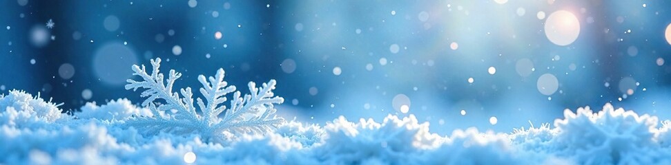 Blue and White Abstract Snowflakes in Winter Scene, soothing, snowflakes, frozen