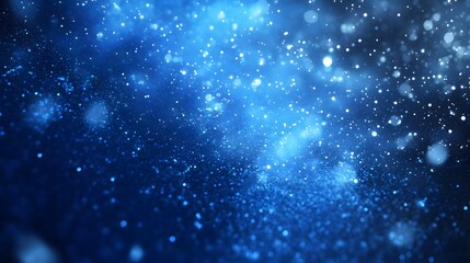 Abstract Blue Sparkle Background With Glowing Lights
