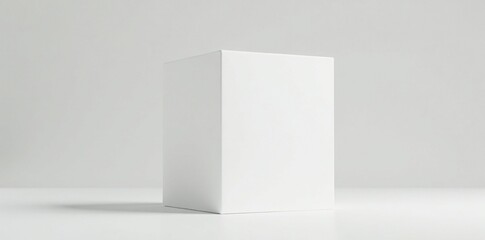 White box with a subtle gradient effect on the surface, clean, empty
