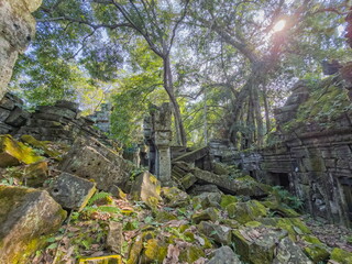 Preah Khan Wat temple in Angkor, Cambodia