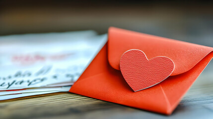 Red Envelope with Heart Illustration