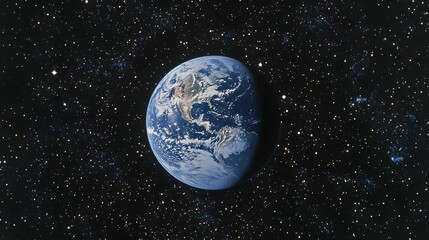 Fototapeta premium Earth Planet In Space Among Distant Stars
